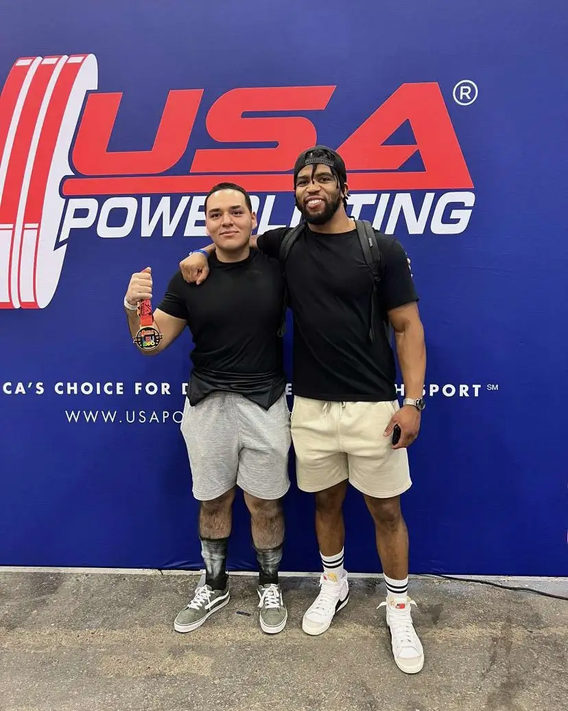Branden with his national-level powerlifting client